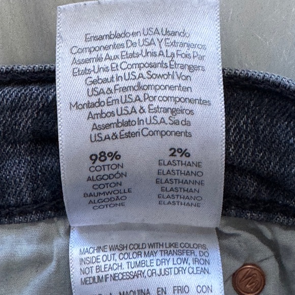 MOTHER The Rascal Ankle Fray Jeans Size 26 Raw Hem Stitching in the Dark Gray - Picture 8 of 12